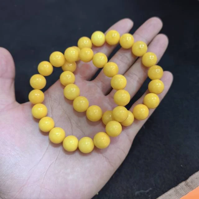 【地主专属】2 G69037-蜜蜡圆珠手串-多样性发其一-10mm