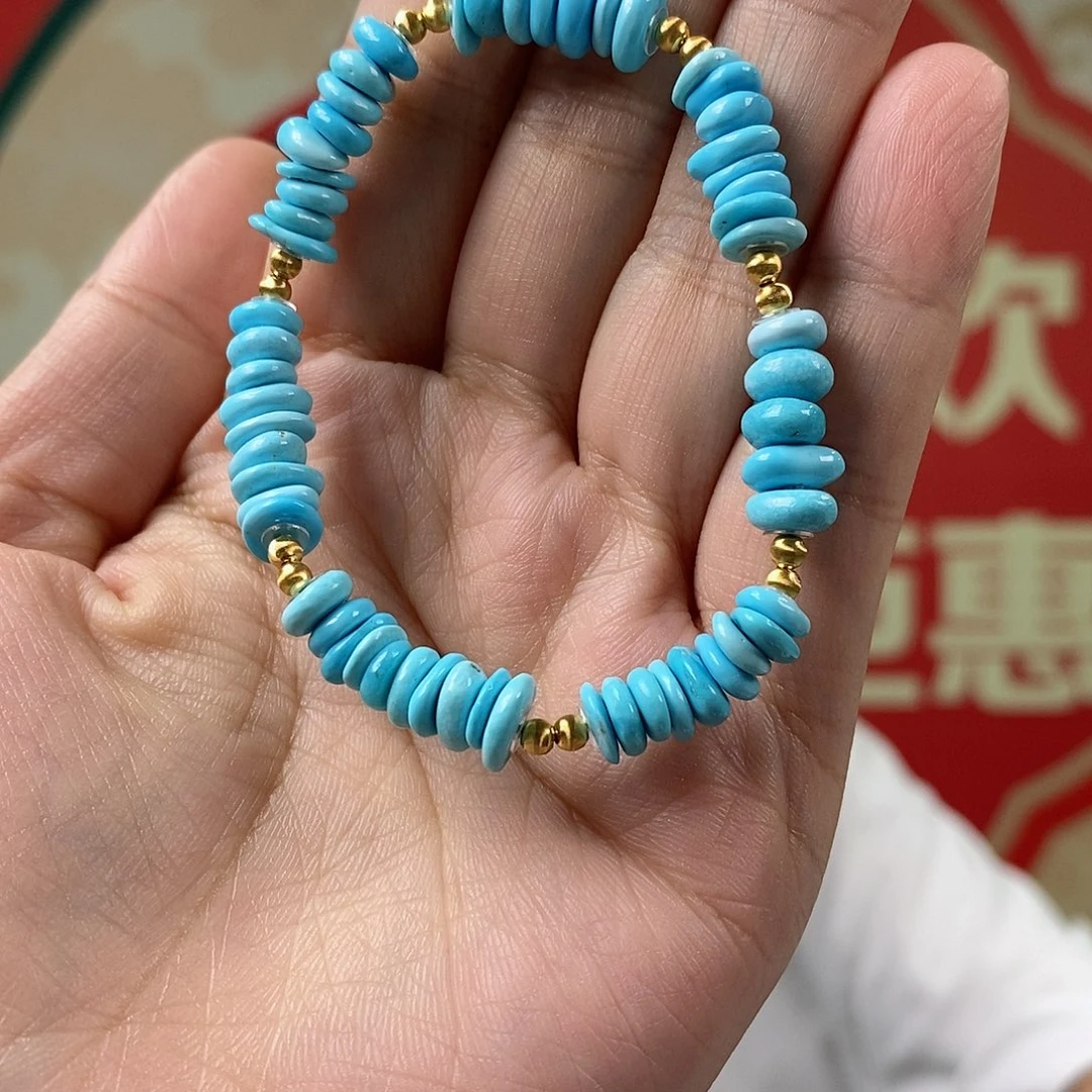 绿松石18K金镶嵌挂件