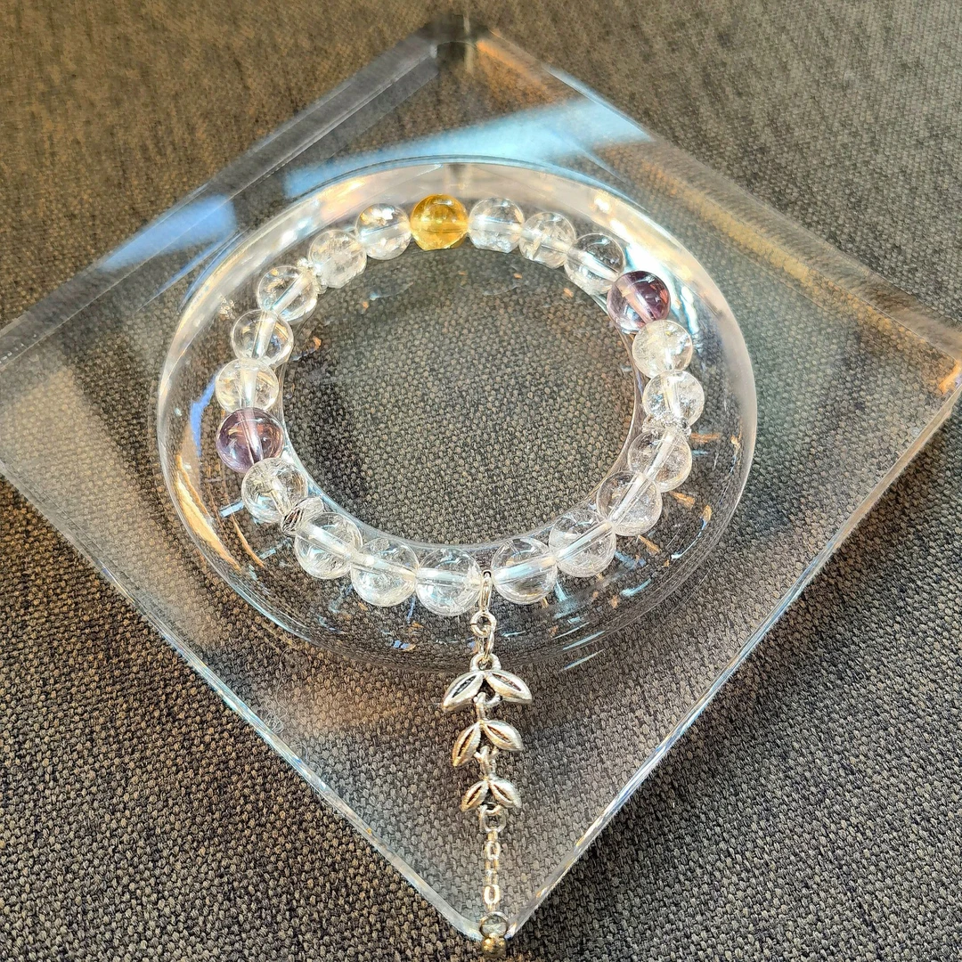 天然 白阿塞 紫水晶 黄阿塞 卡8 原创手串