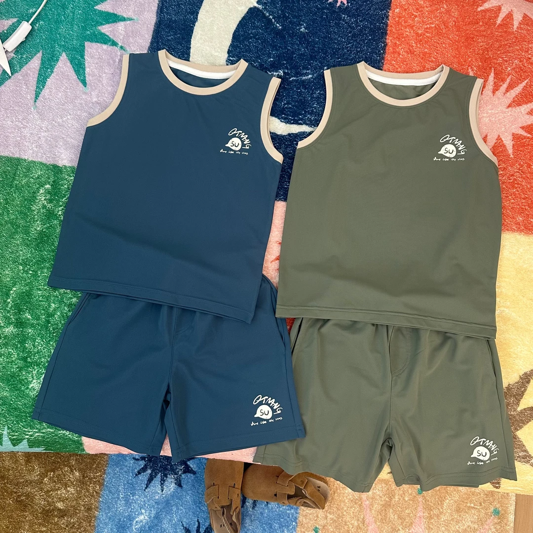 2025丘棠夏季原纱防晒拼色背心套装242521