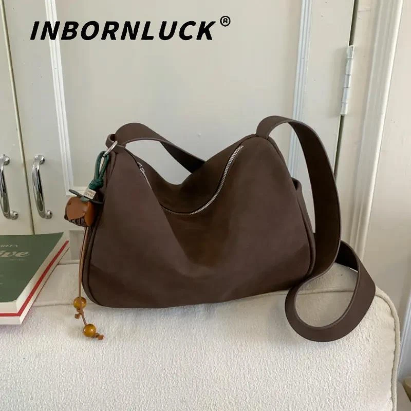 复古质感大容量包包女式高级质感休闲百搭软面通勤单肩斜挎包