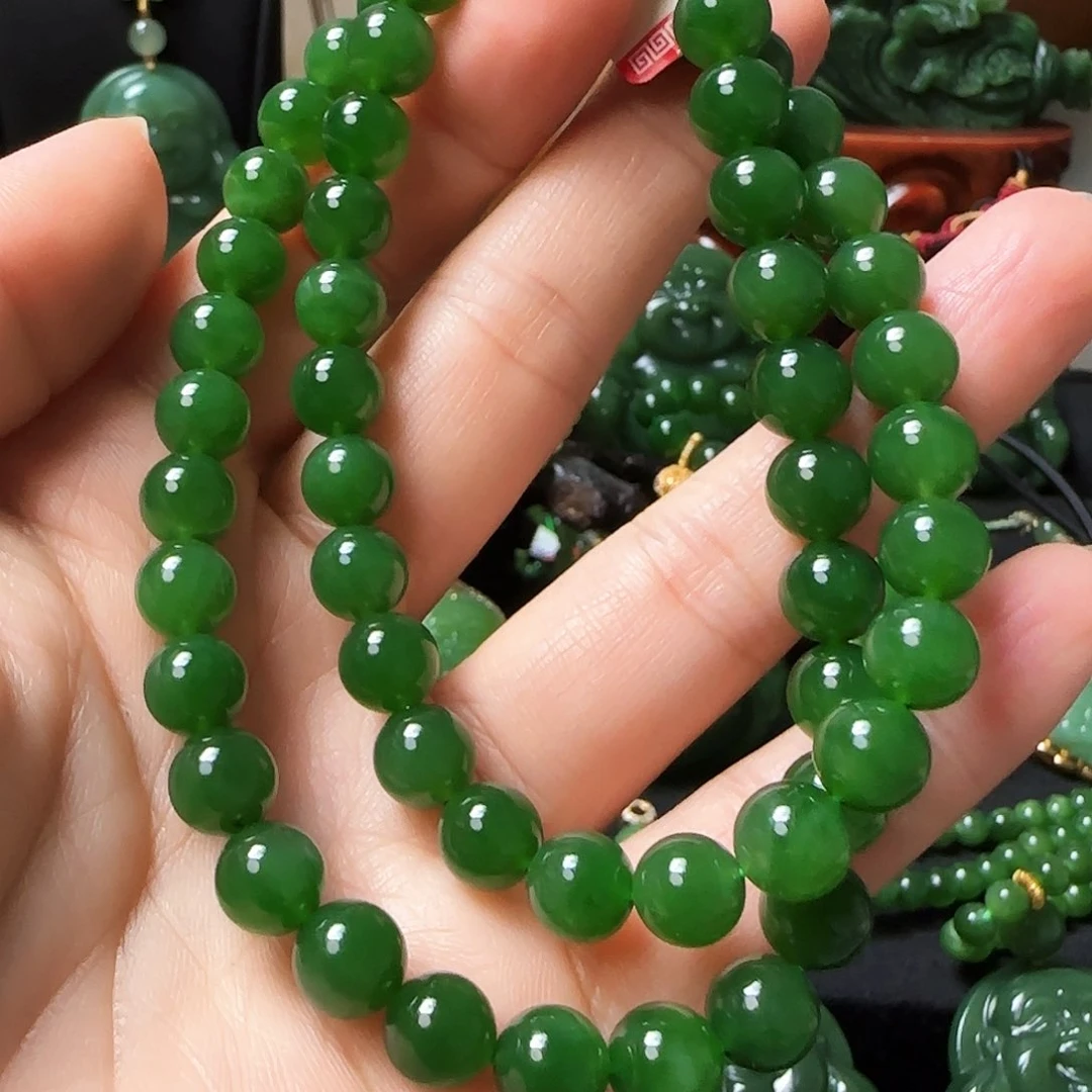 和田玉（碧玉）颈饰银S925镶嵌