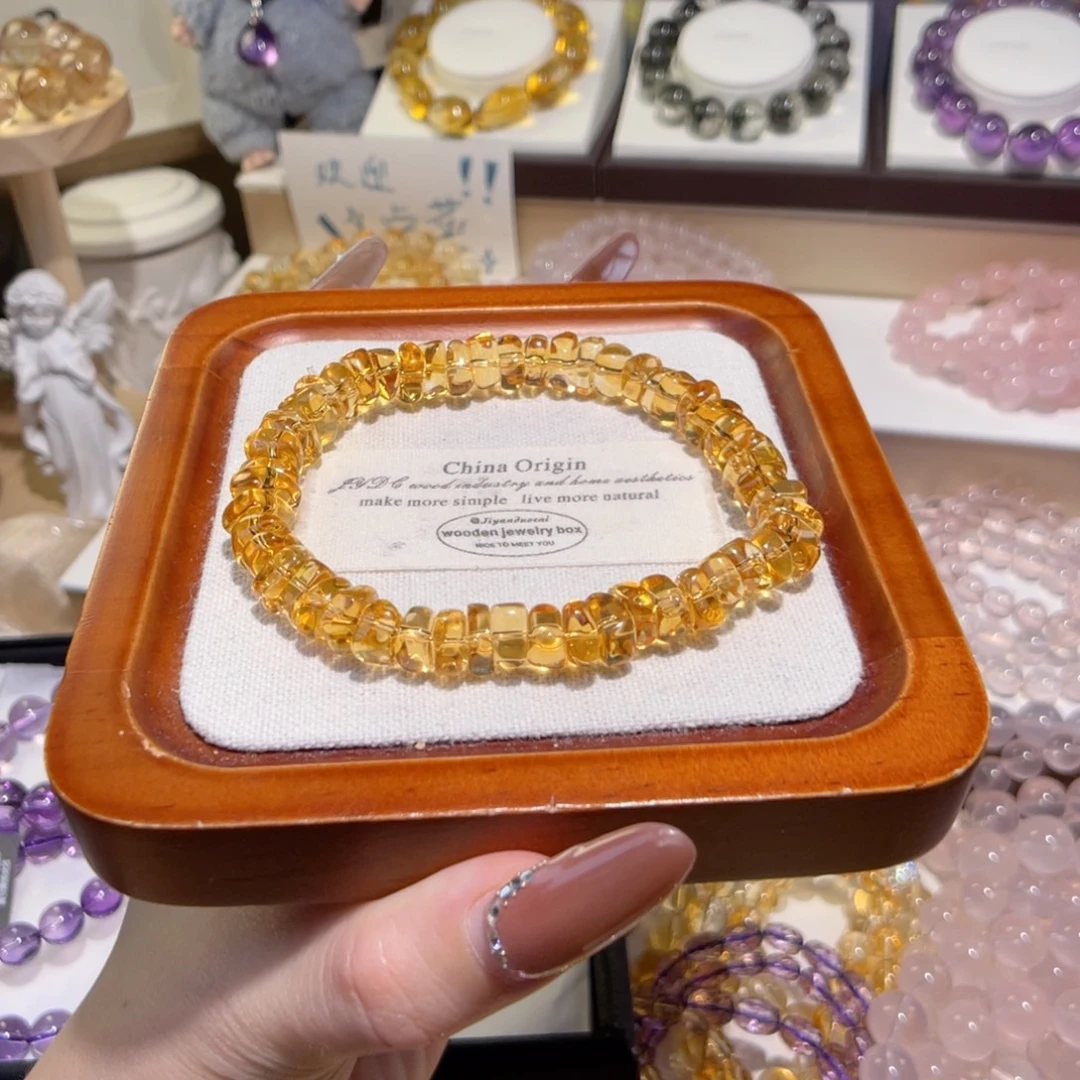 水晶手链未镶嵌巴西黄水晶随性8