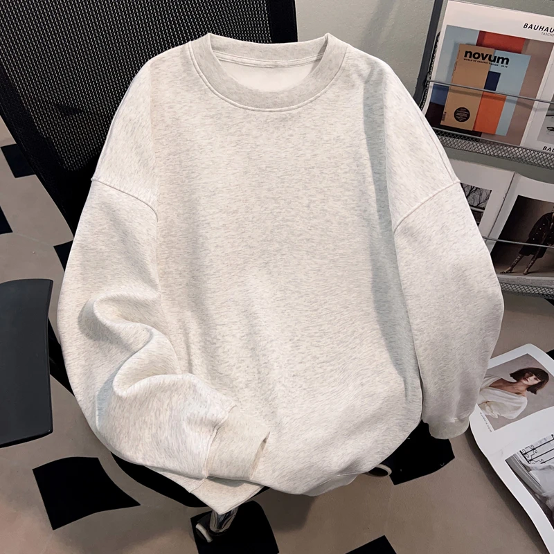 jtrt潮牌复古纯色重磅圆领卫衣男女款秋冬季百搭宽松休闲上衣长袖