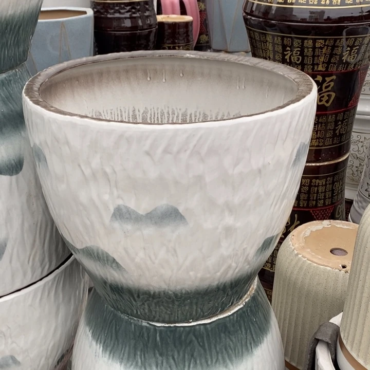 低腰树纹白山水特大号口48/40