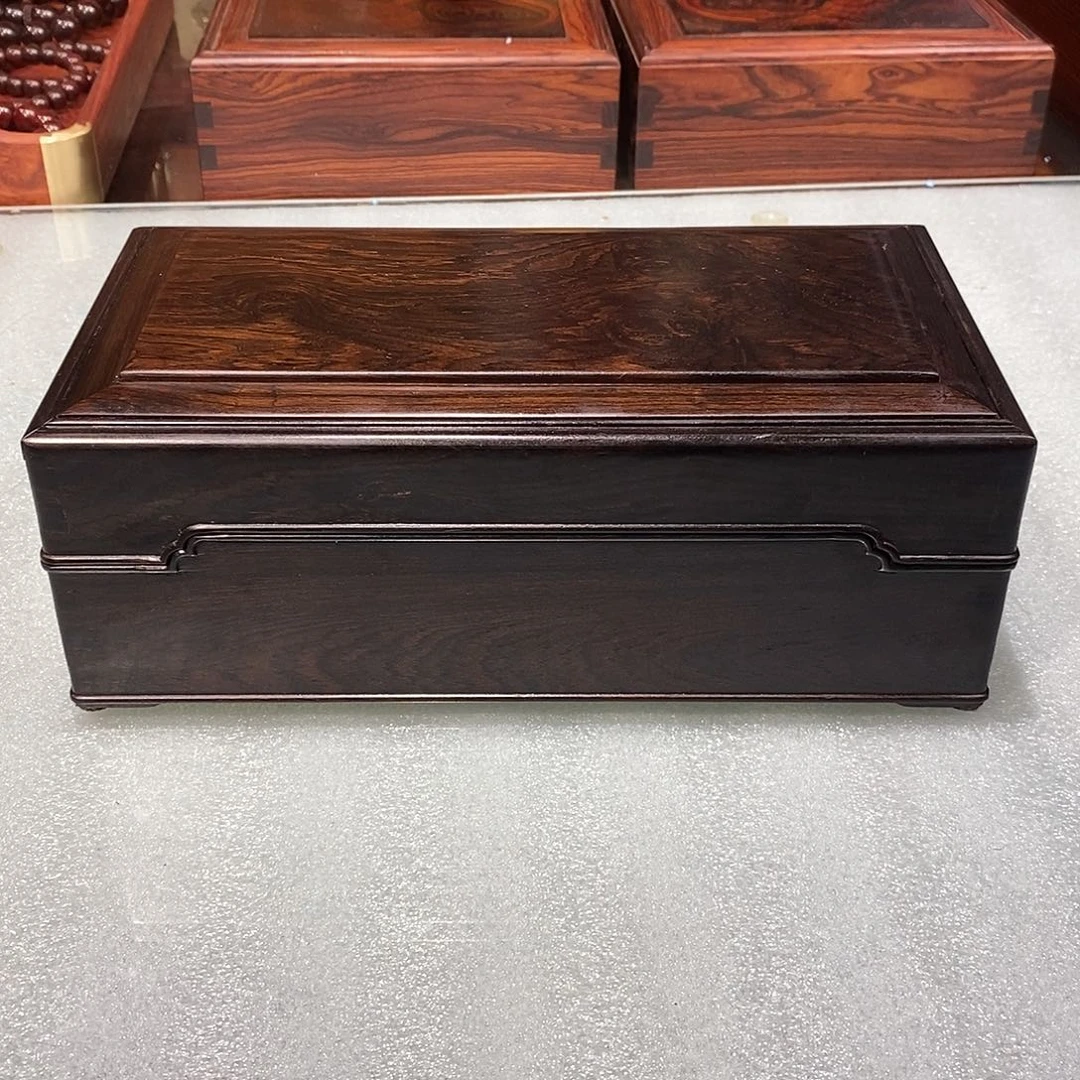 东非黑黄檀（紫光檀）独板三层首饰盒26/14/9.5