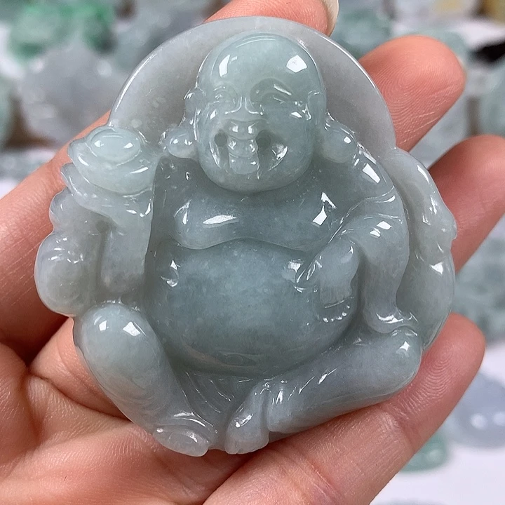 翡翠未镶嵌颈饰逍遥佛福利卡厚10+