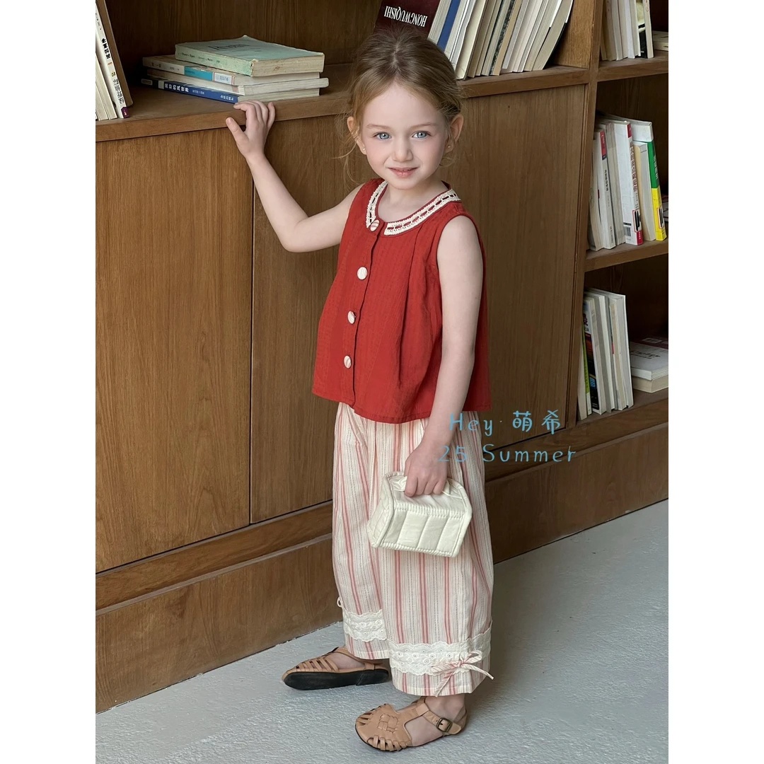 萌希·25夏~韩版条纹休闲裤K556