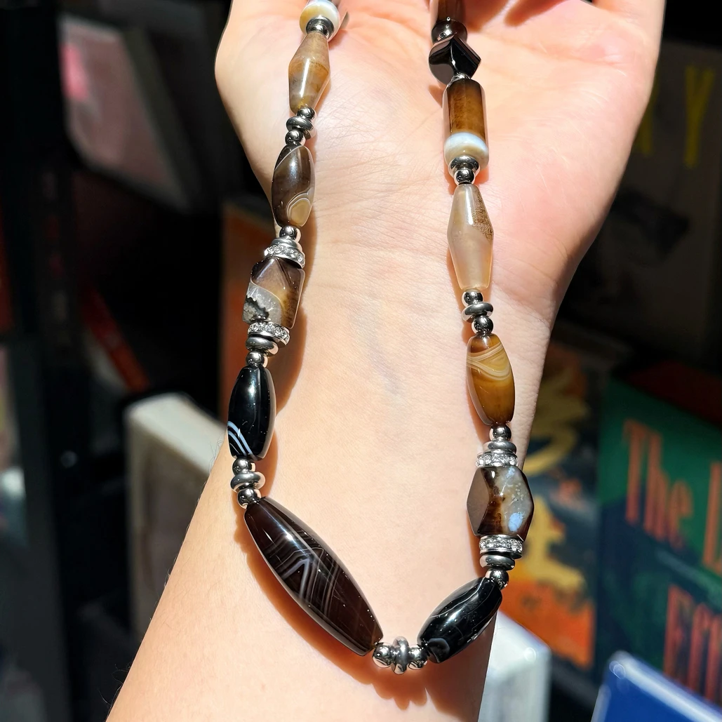 原创设计天然缠丝玛瑙小众高级项链