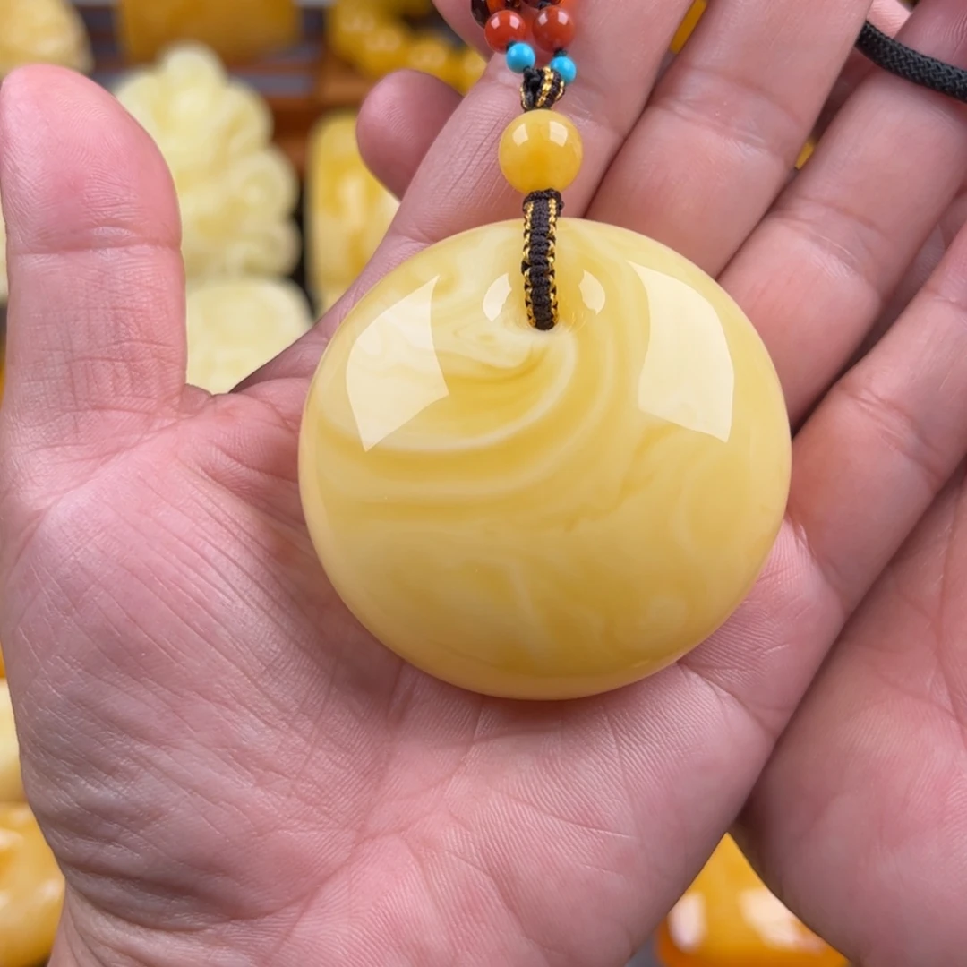 琥珀颈饰未镶嵌纯天然蜜蜡
