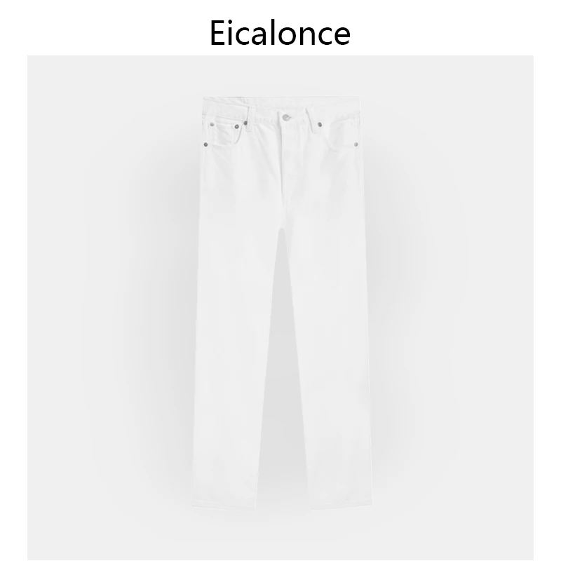 Eicalonce·意卡伦萨25·SS秋季男士白色直筒牛仔裤KM11742