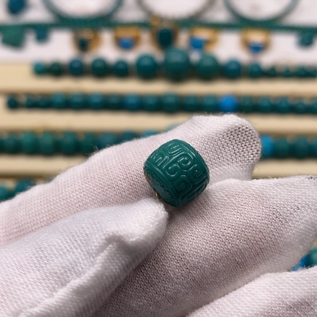 绿松石未镶嵌珠宝奇石回纹老型10.5mm