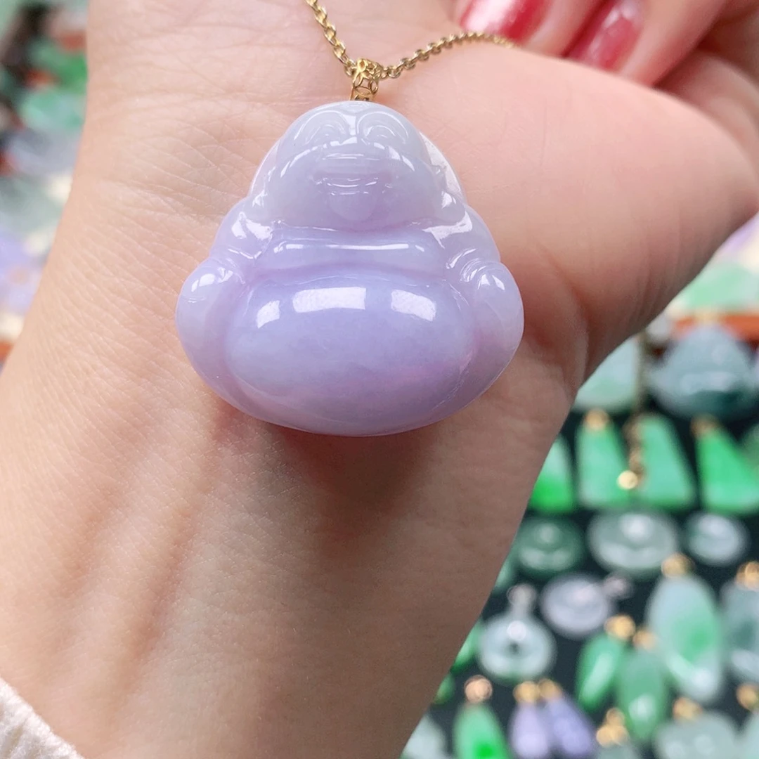 吊坠(不含链)18K金镶嵌翡翠