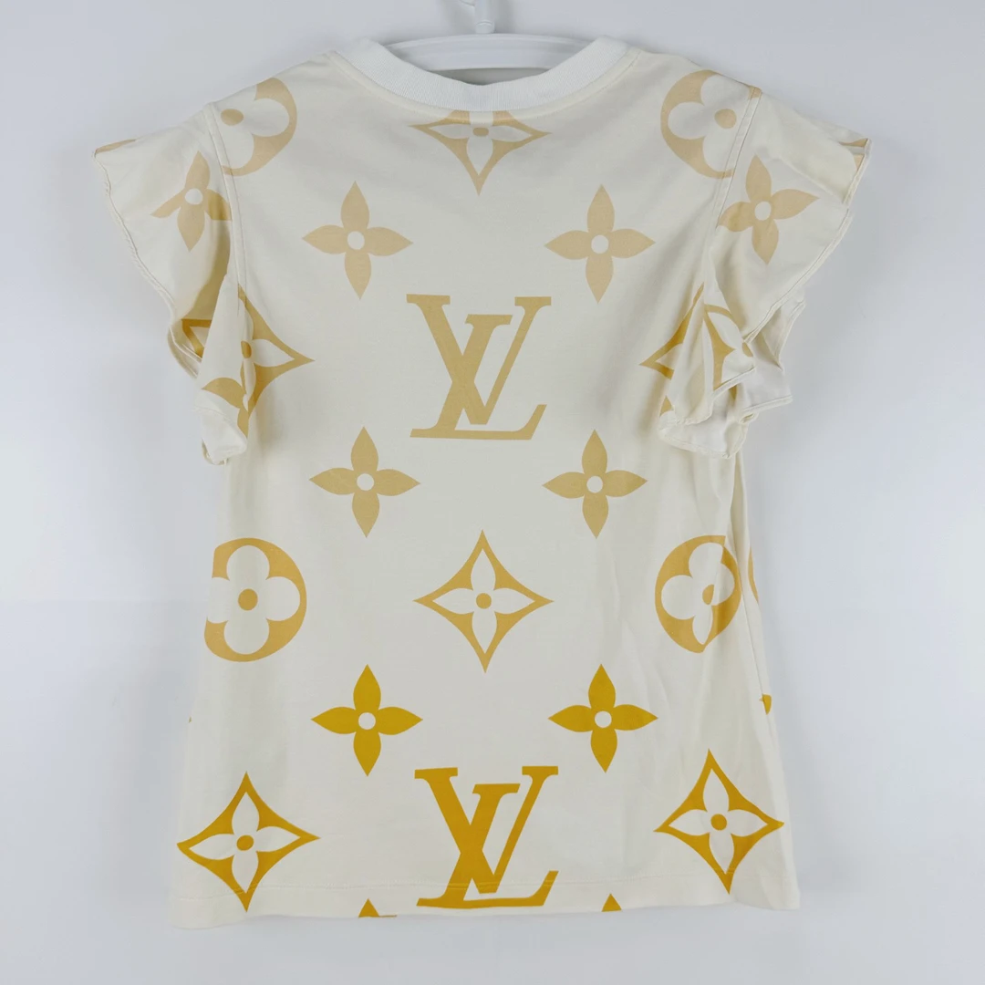 99新 LouisVuitton/路易威登 XS码 荷叶边渐变logo链条短袖sz0130