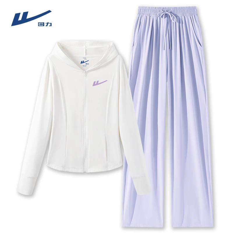 Warrior/回力夏季显瘦套装户外冰丝防晒衣休闲运动服套装女薄款