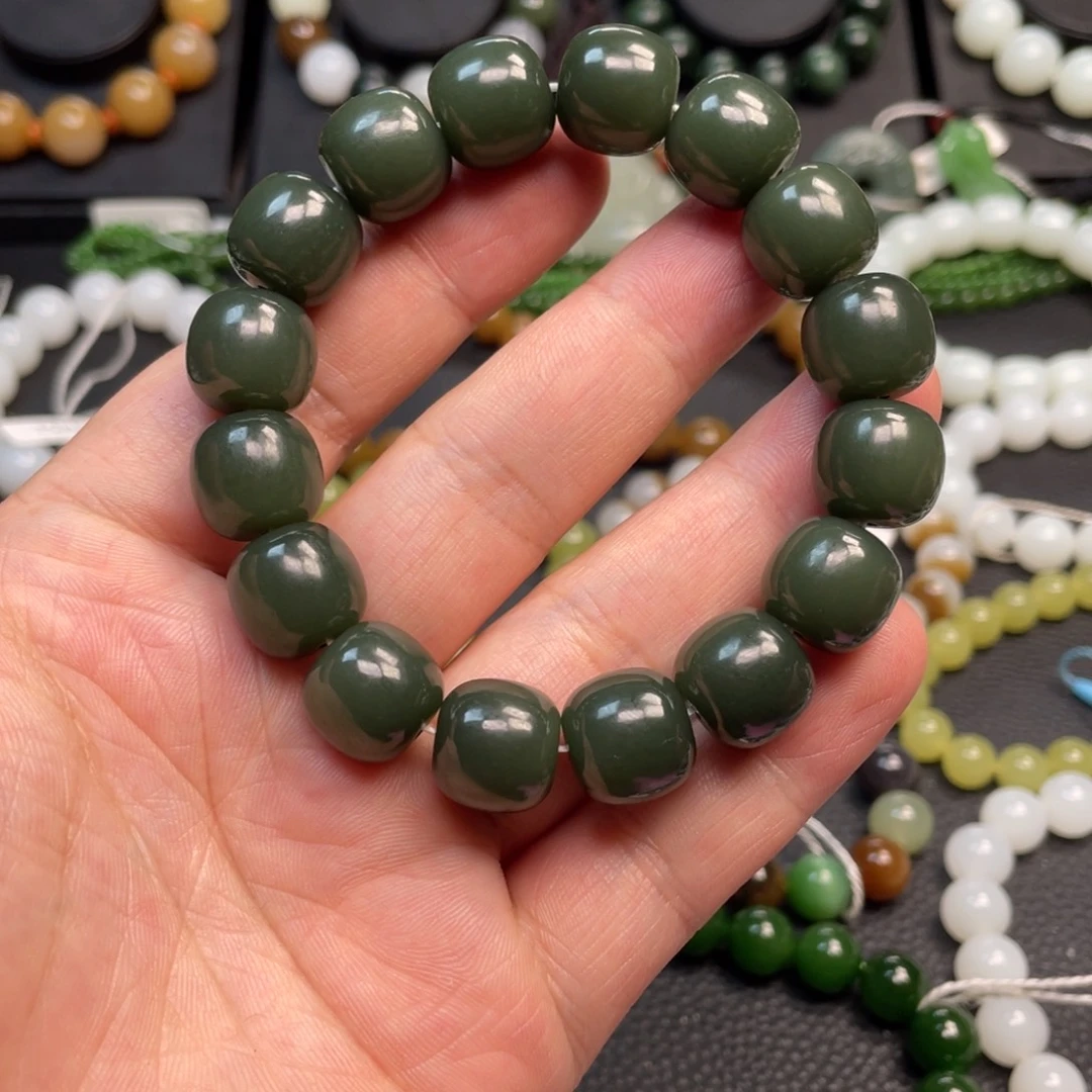 和田玉未镶嵌手链14