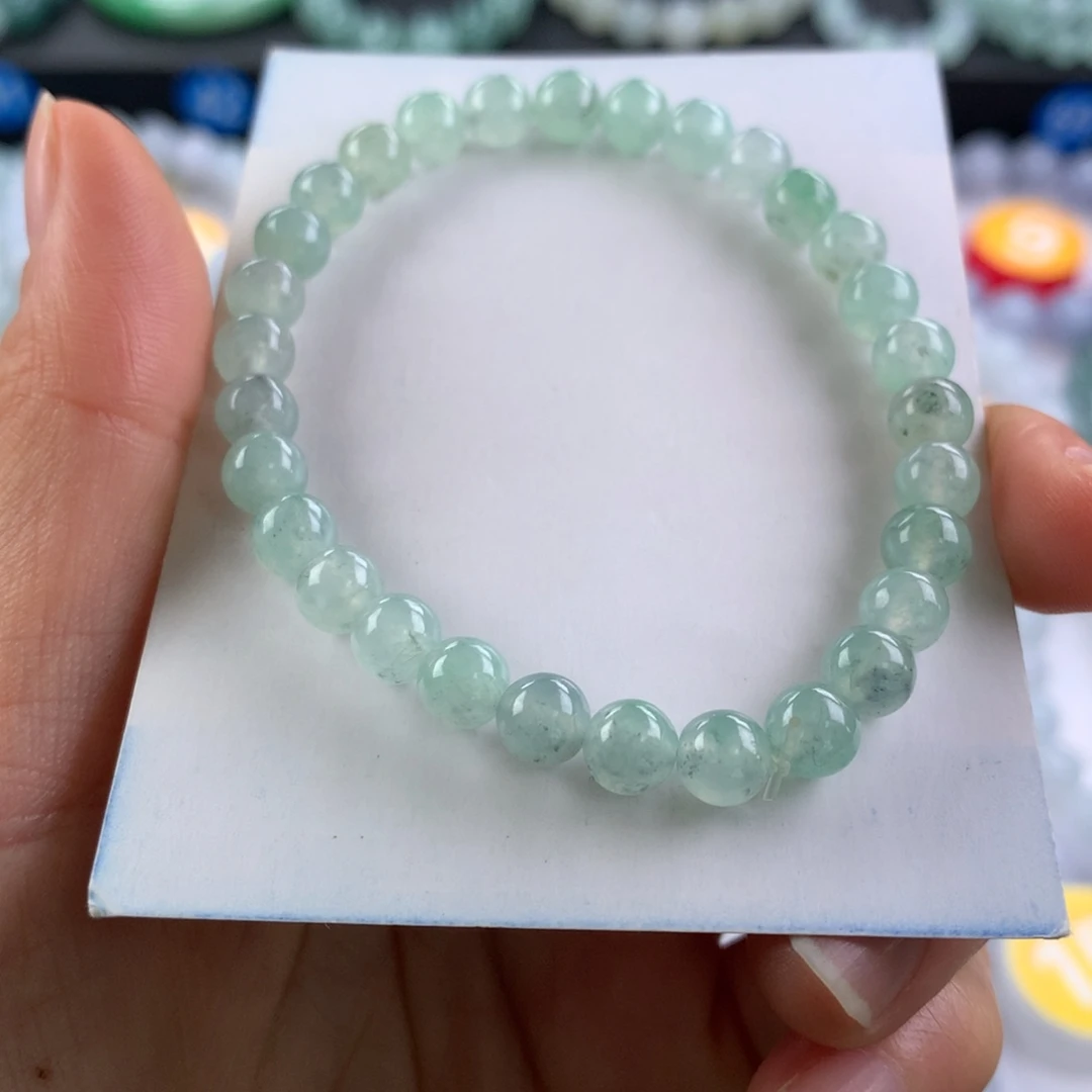 翡翠未镶嵌手链卡6.3