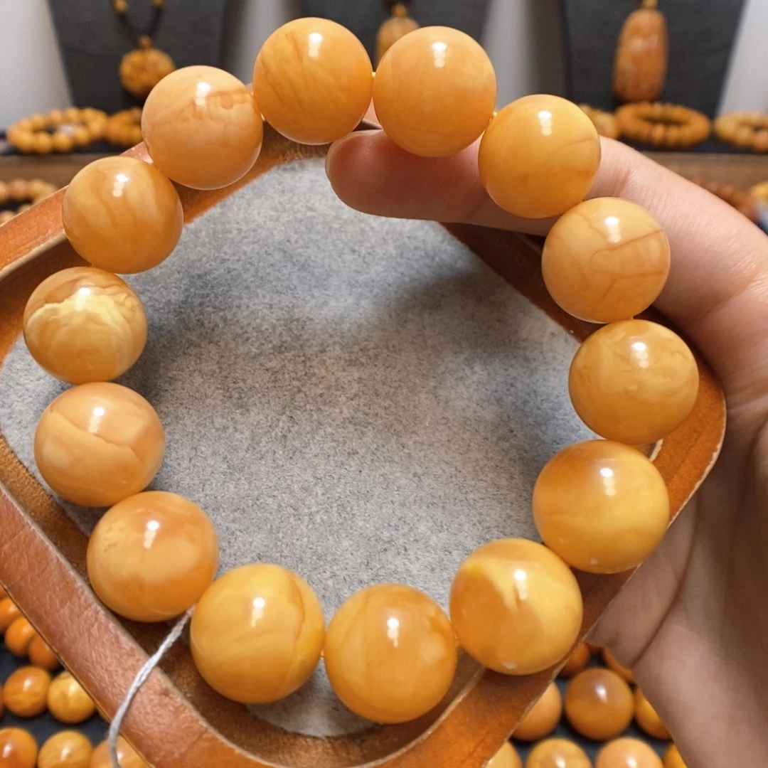 未镶嵌蜜蜡手串蜜蜡