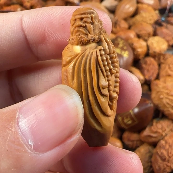 橄榄核吊坠柳叶达摩