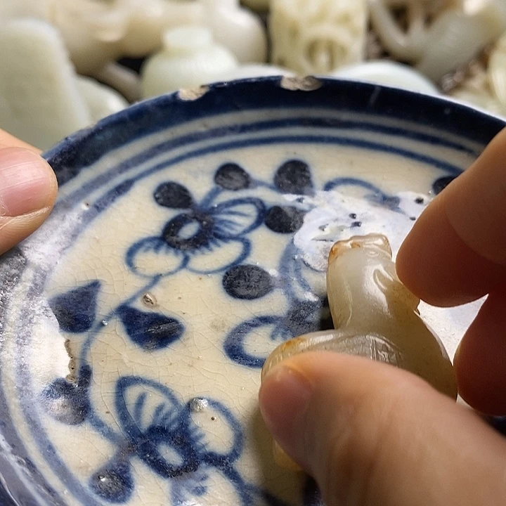 瓷片工艺品瓷盘内挂坠