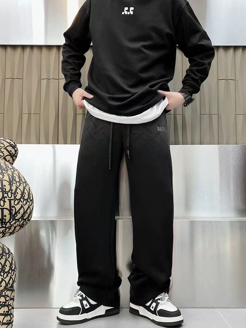 88220断码福利加绒冬款男士秋季扎染潮流美式直筒宽松休闲长裤