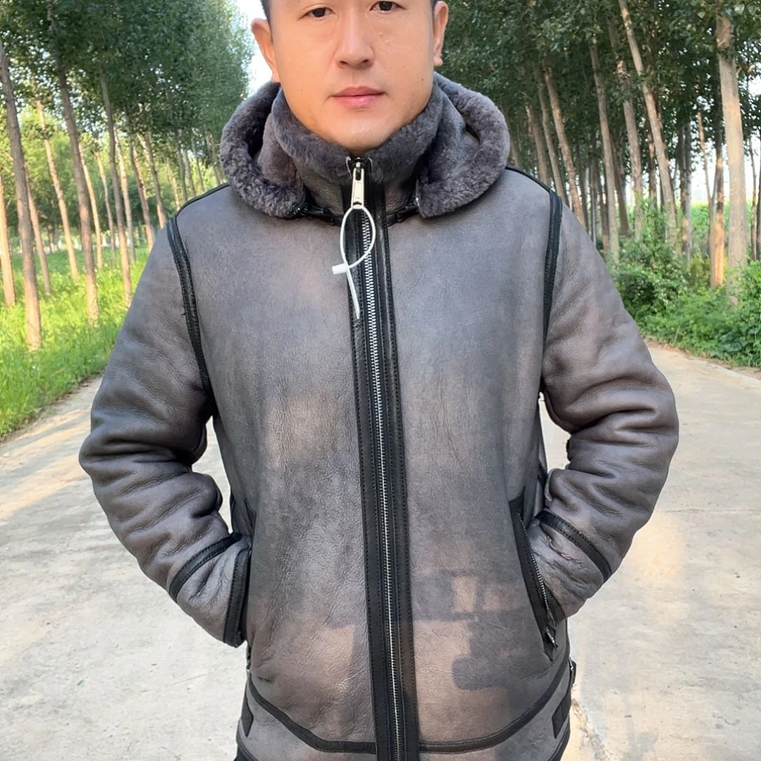 快****?灰色帽款皮毛一体