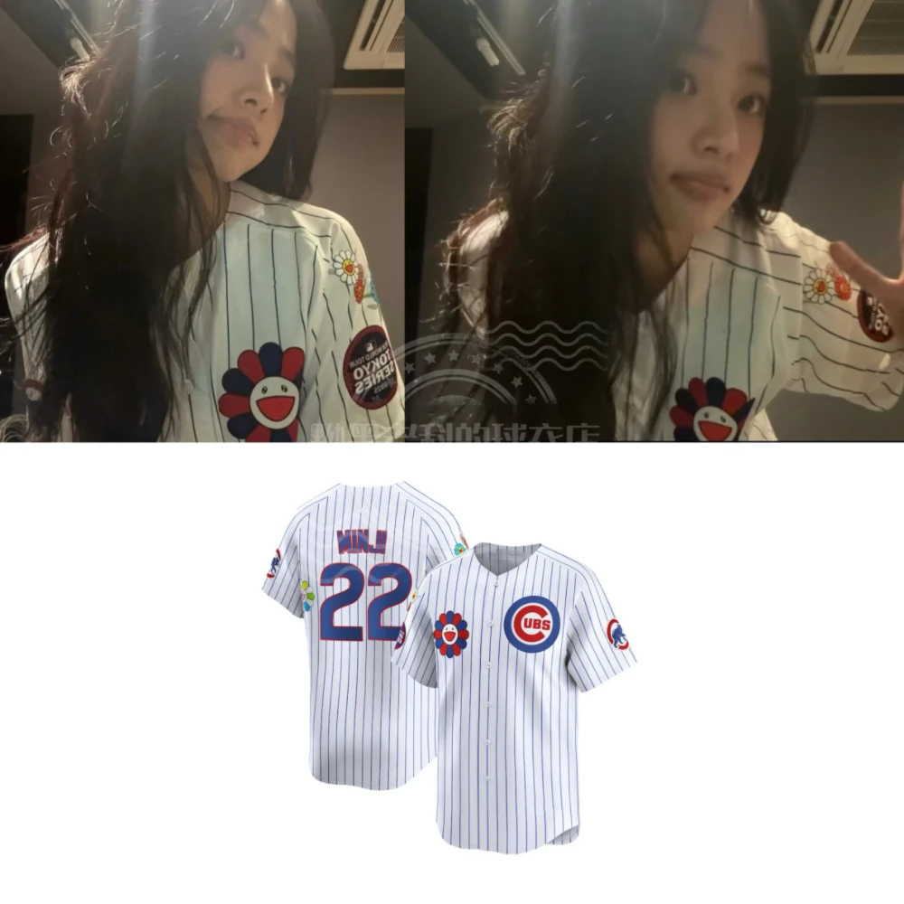 NEWJEANS棒球服密绣定制MINJI22号姜海粼HAERIN范玉欣HYEIN