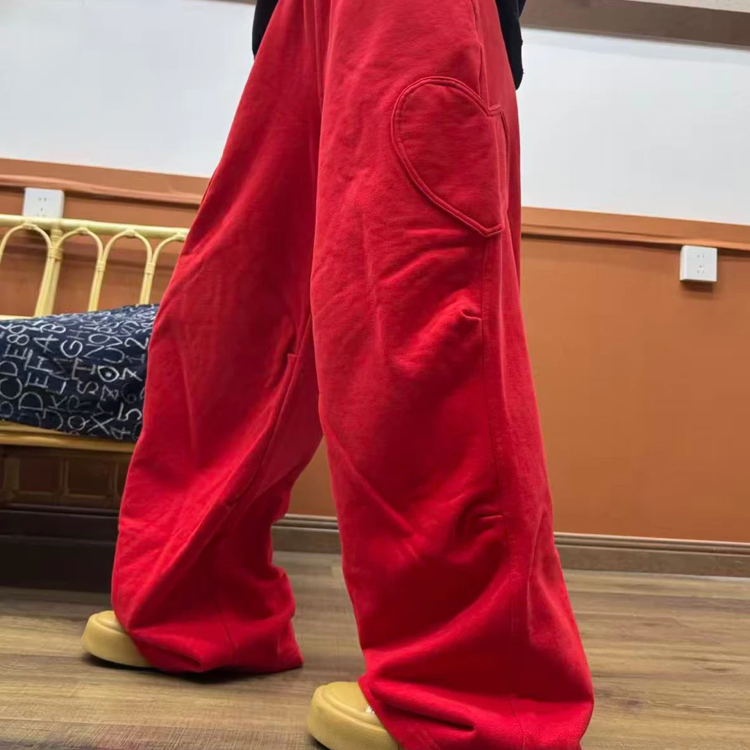 0792高品质冬季新款纯棉加绒水洗直筒弯刀裤纯色百搭洋气个性时尚