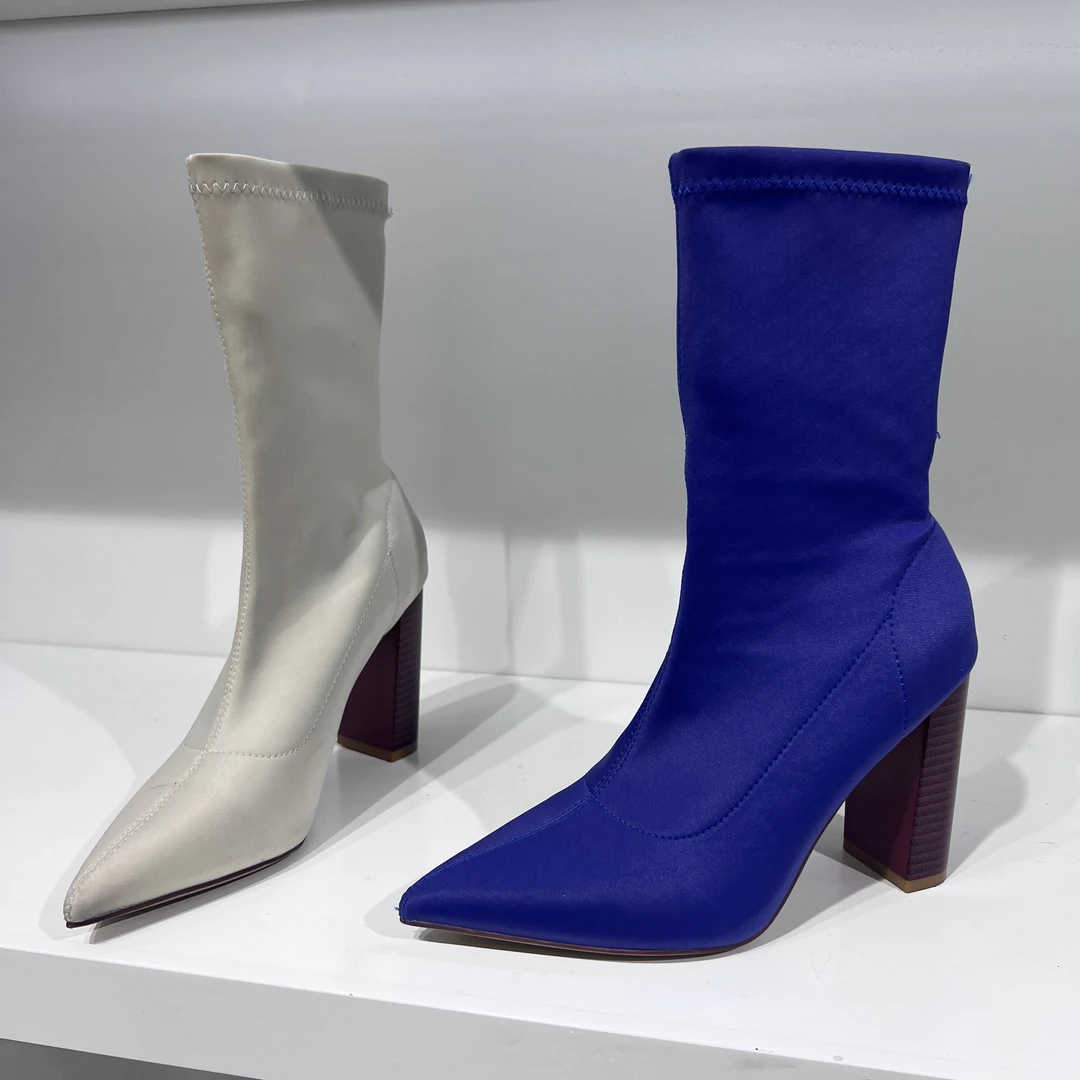 【新疆包邮】5501-3断码特价弹力靴时尚百搭高跟瘦瘦靴