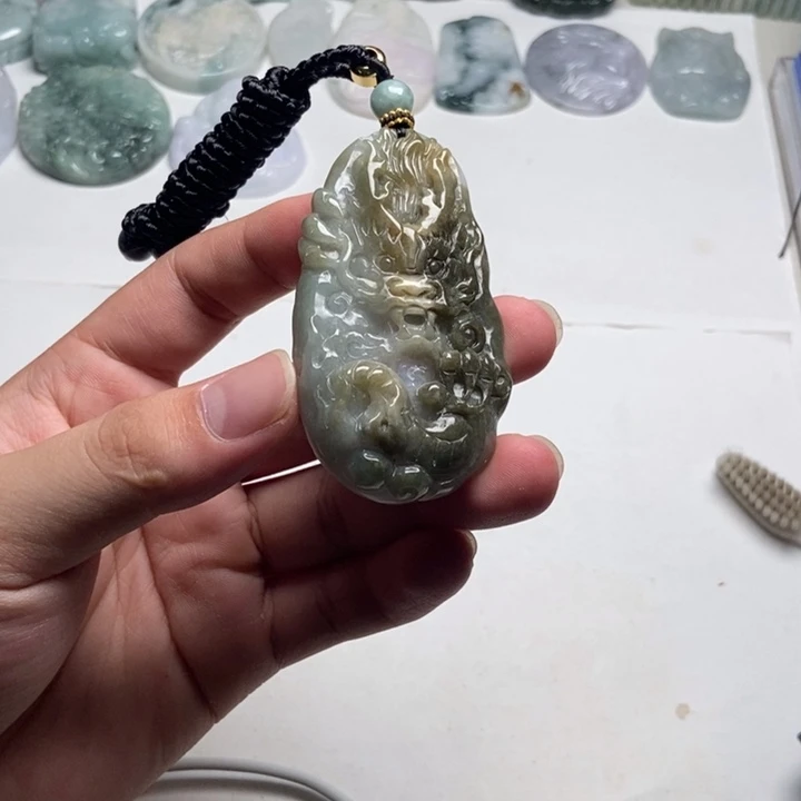 颈饰未镶嵌翡翠龙牌14