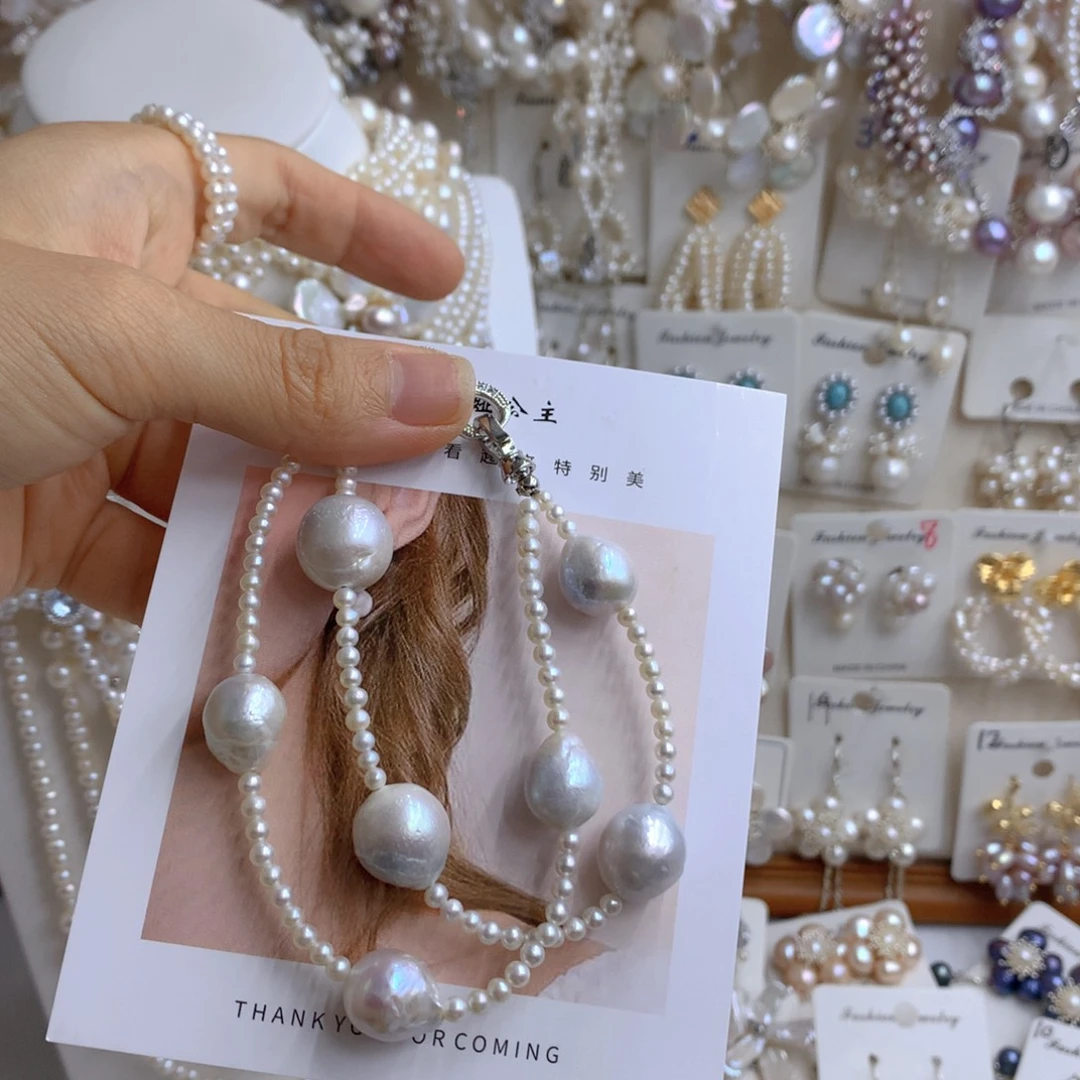 银S925镶嵌项链耳饰淡水珍珠