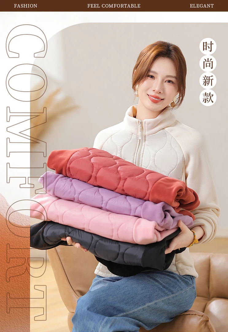 2025韩版秋冬季立领外穿宽松型时尚保暖中老年女装厚款户外外套