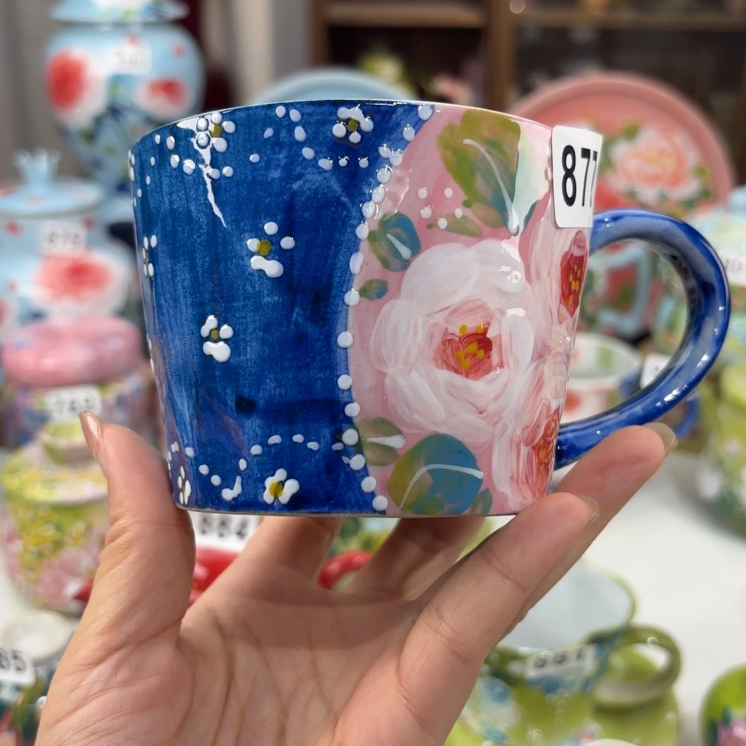 瓷片景德镇手绘高温釉下彩陶瓷茶具