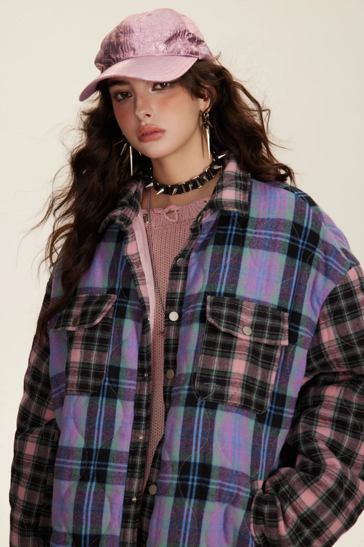 【直播间清仓款no退no换】EZEK棉服格纹潮流大学生性价比好物推荐