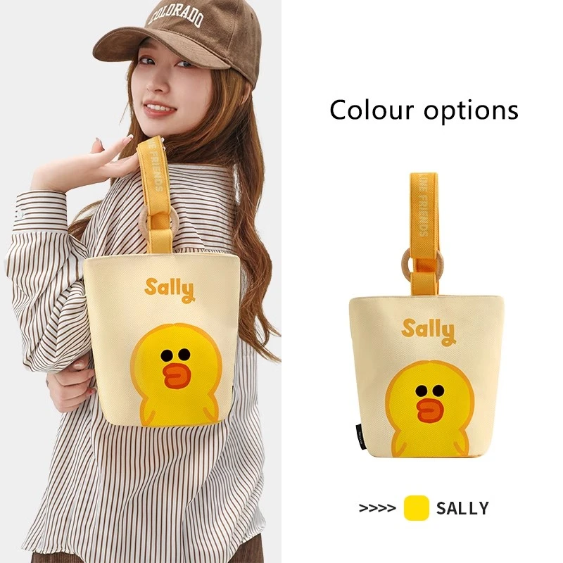 LINE FRIENDS新款单肩水桶包原创休闲手提包小众礼物女通勤帆布包