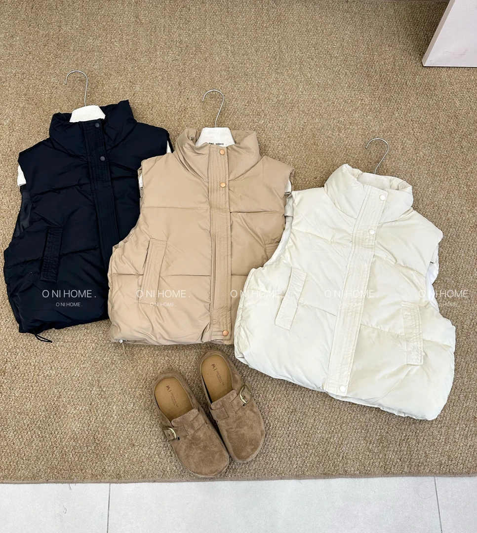 【欧尼家】秋冬~韩系简约棉马甲 衣长52