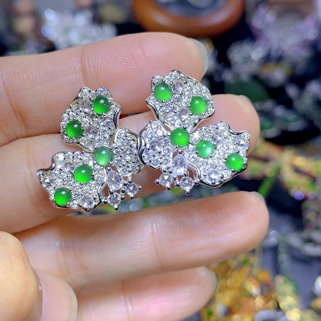 翡翠颈饰银S925镶嵌天然翡翠