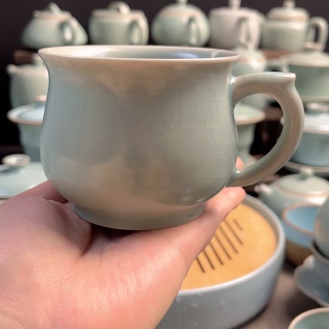 陶摆件瓷仿古釉马克杯原矿