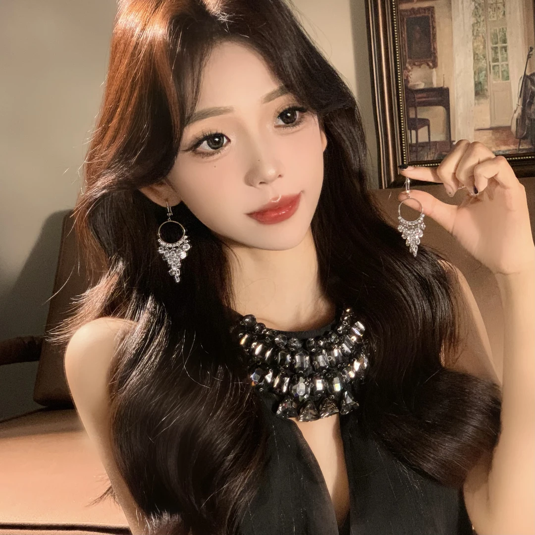 FULL GIRLISH耳环02081夸张超闪几何耳饰耳钉