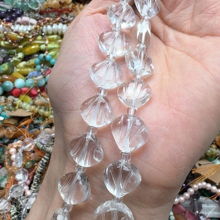 合金玛瑙/玉髓珠宝半成品一条14mm白水晶