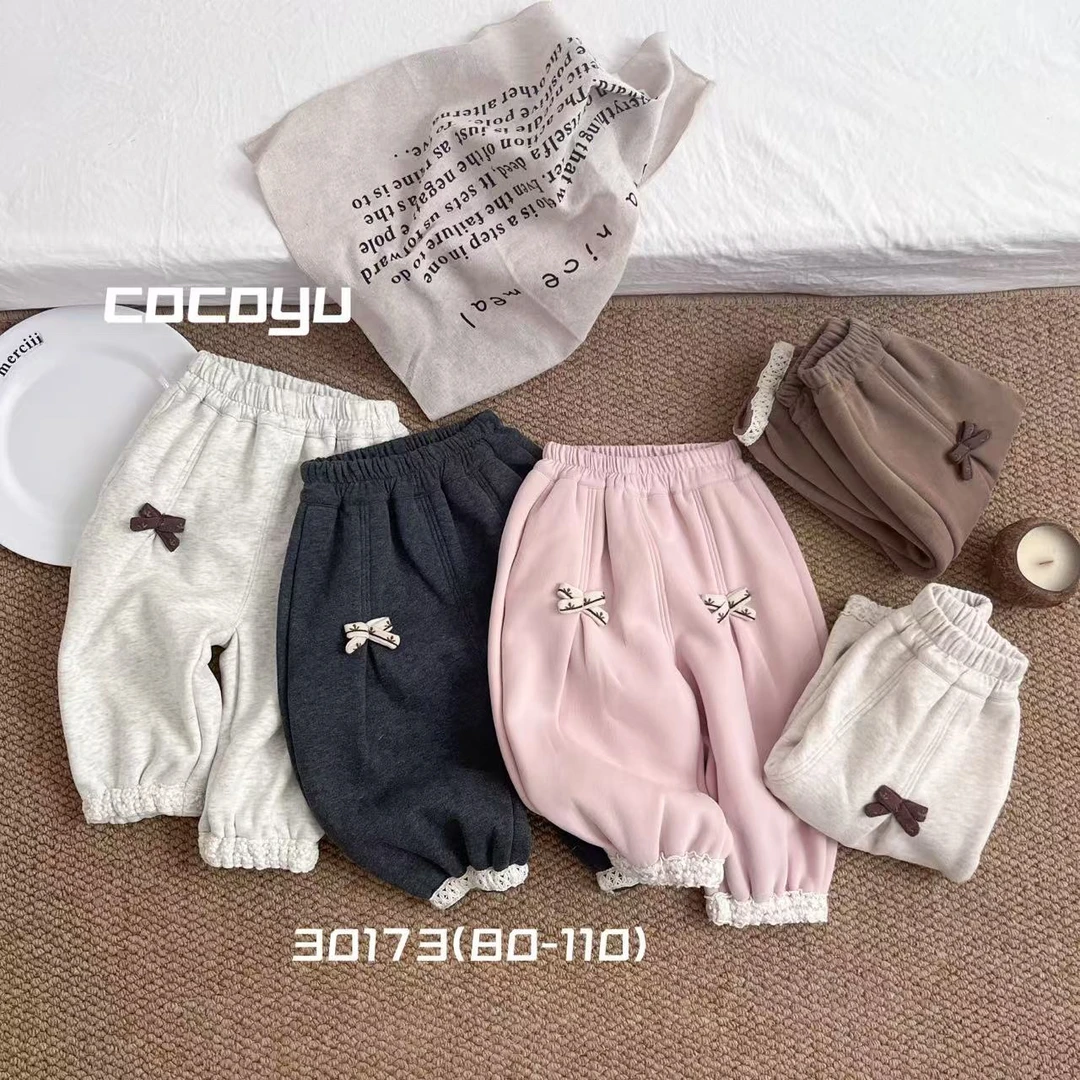 30173-可可雨萌宝蕾丝宝宝加绒卫裤