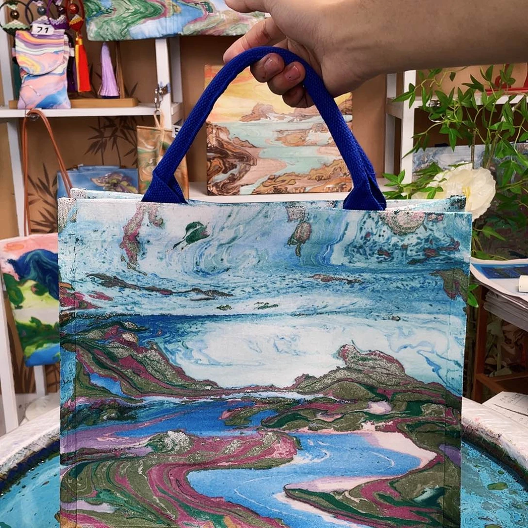 大漆包包风景画包包