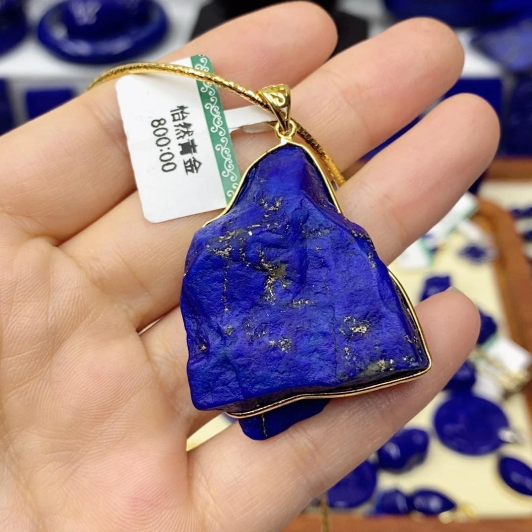 青金石颈饰银S925镀金镶嵌l**e