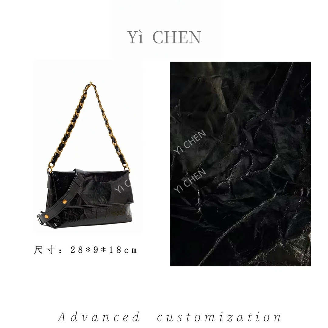 【Yì CHEN】QYX-98020-黑色 简约时尚女士新款轻奢单肩斜跨包