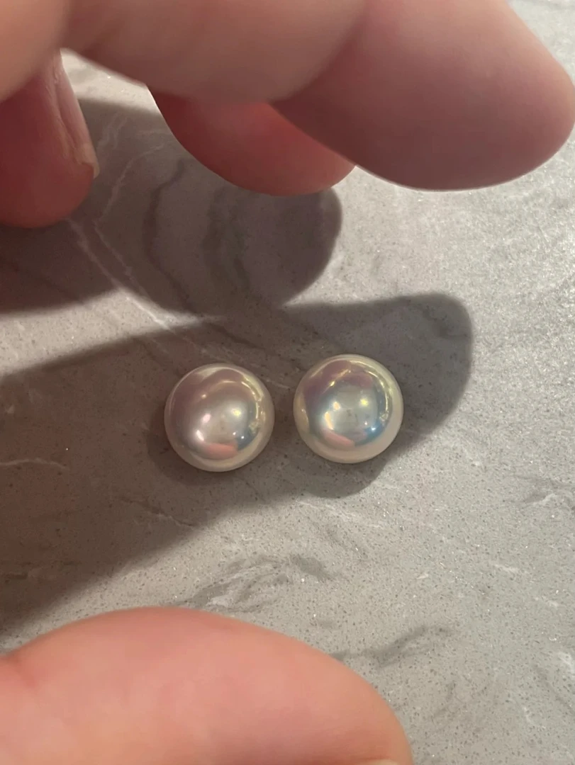 925银耳饰 馒头耳钉 7-8mm 极光 无暇 时尚百搭 经典时尚