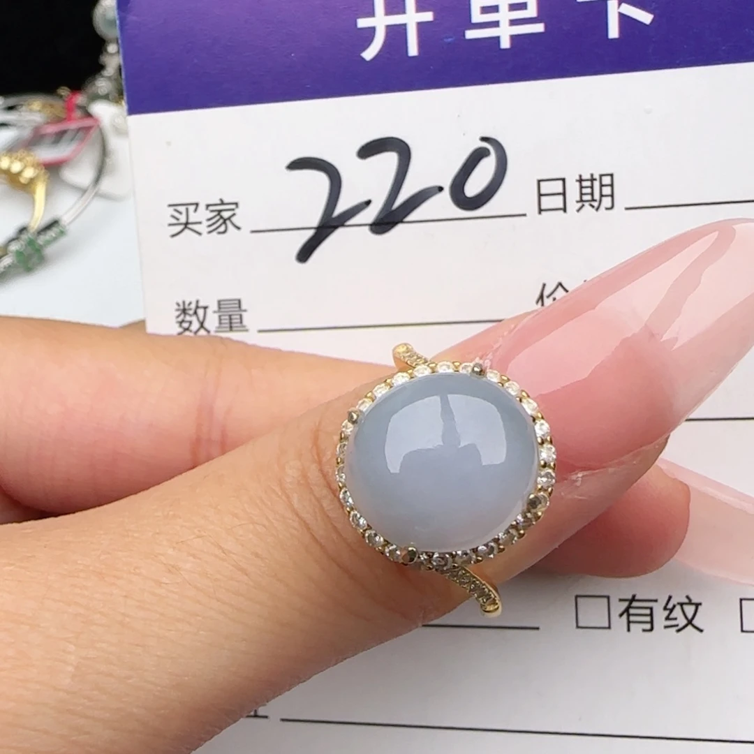 银S925镶嵌戒指翡翠