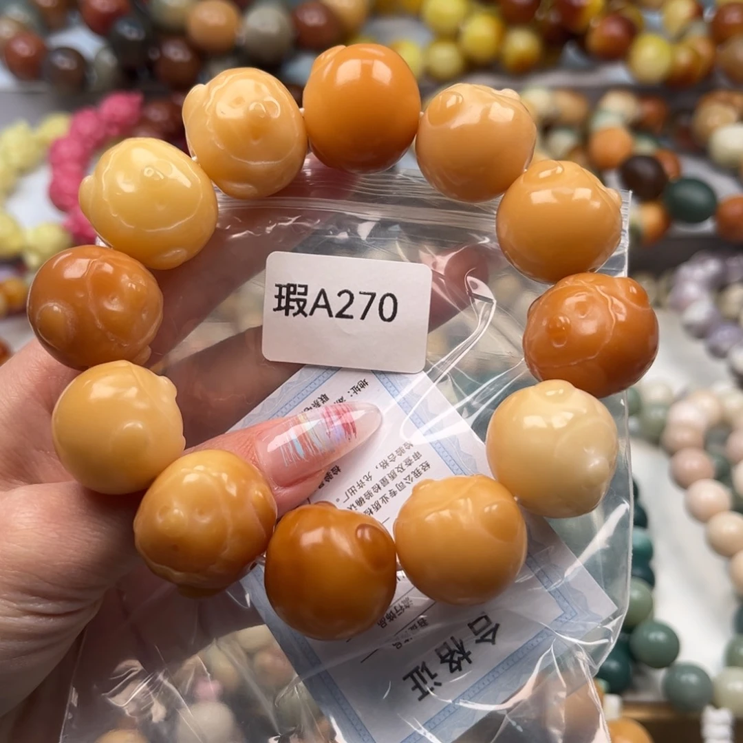 菩提根/象牙果手串?****?瑕a270猪猪一串20mm