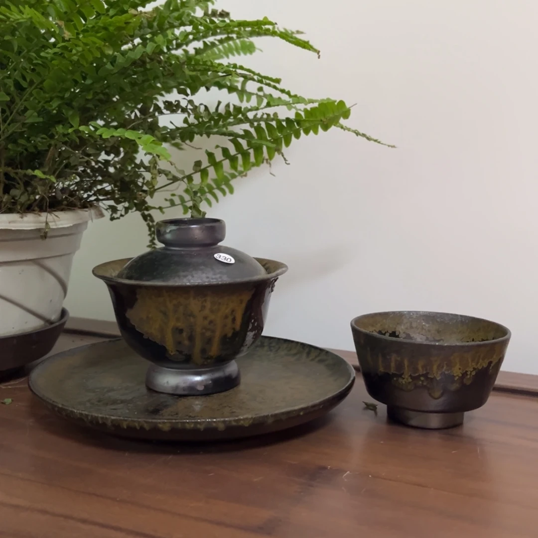 纯柴烧之乌金三件套330号 可拆分