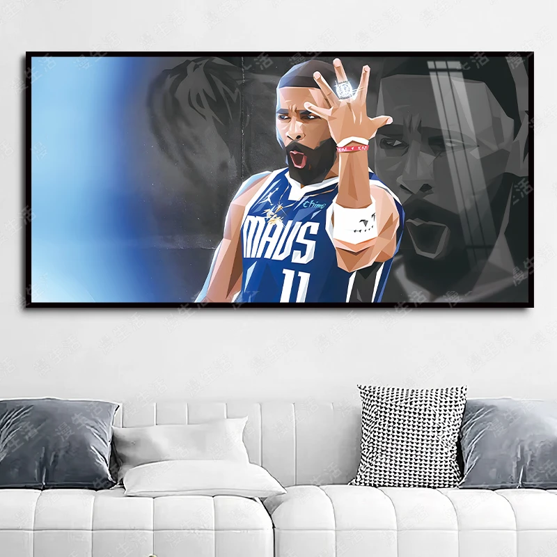 欧文NBA独行侠球星铝合金装饰画德鲁大叔篮球球迷客厅卧室挂画