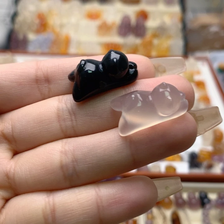 玛瑙/玉髓未镶嵌玛瑙劈叉猫